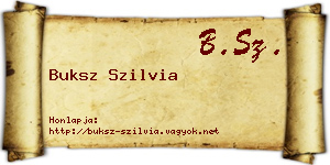 Buksz Szilvia névjegykártya